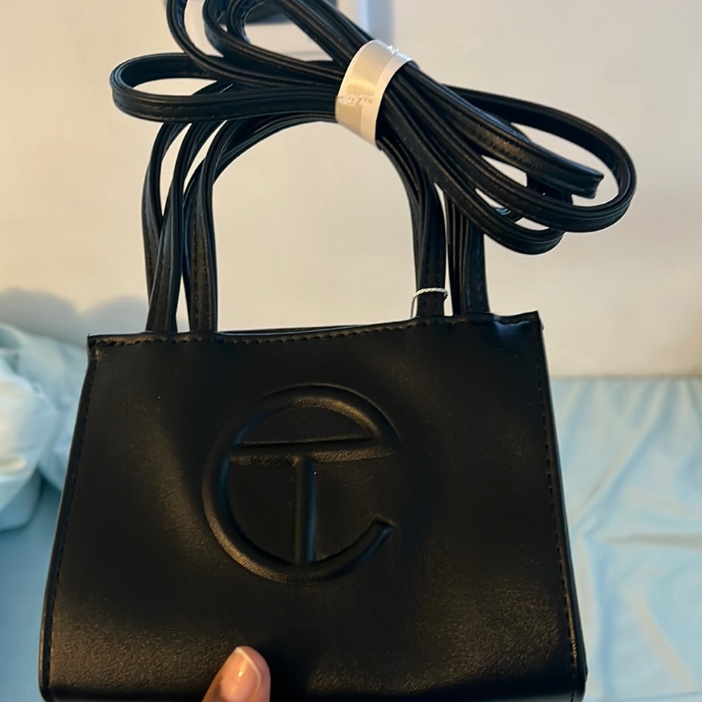 Small mini black telfar bag
